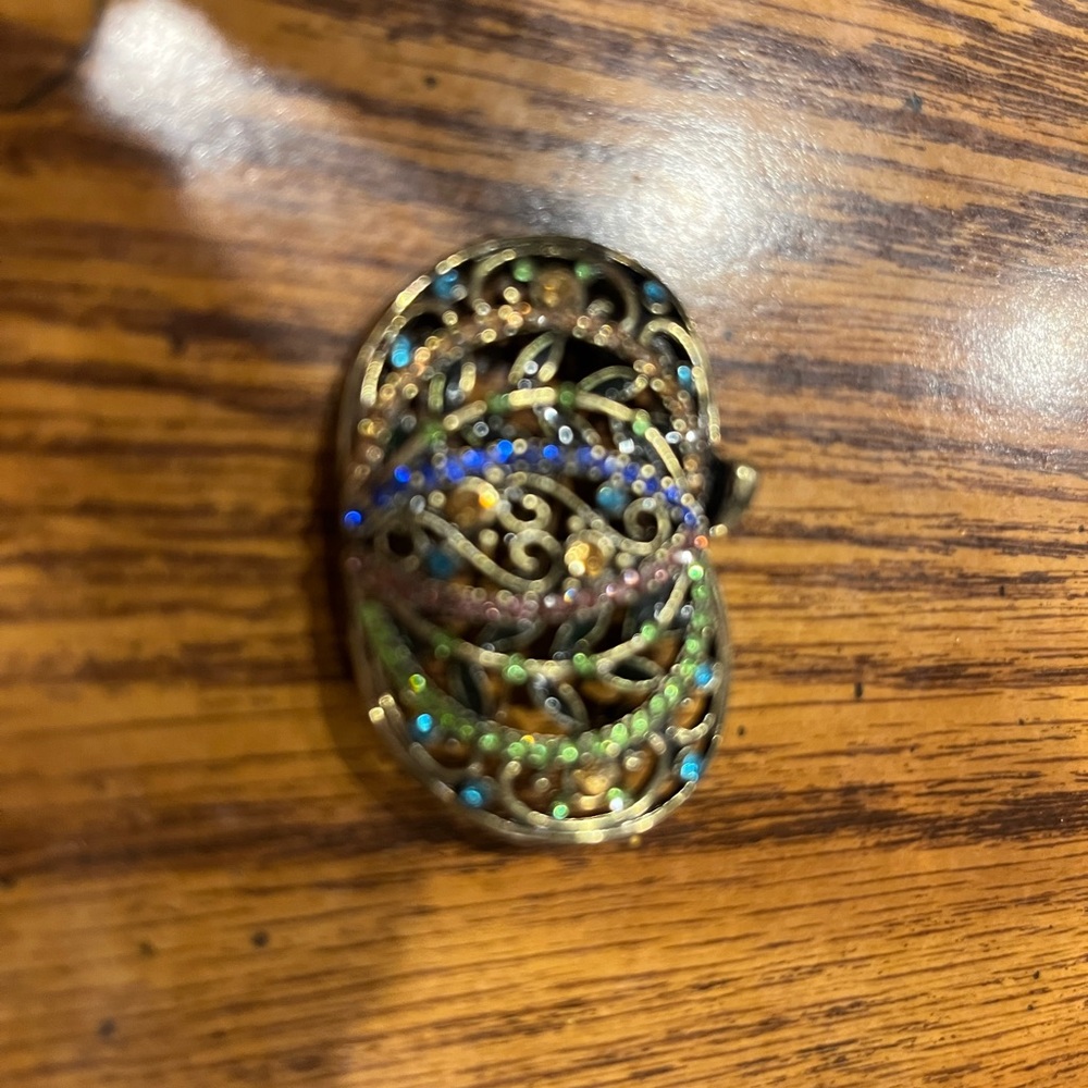 Rhinestone Elegant Multicolor Pumpkin Filigree Pe… - image 3